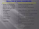Characteristics of a Good Counselor