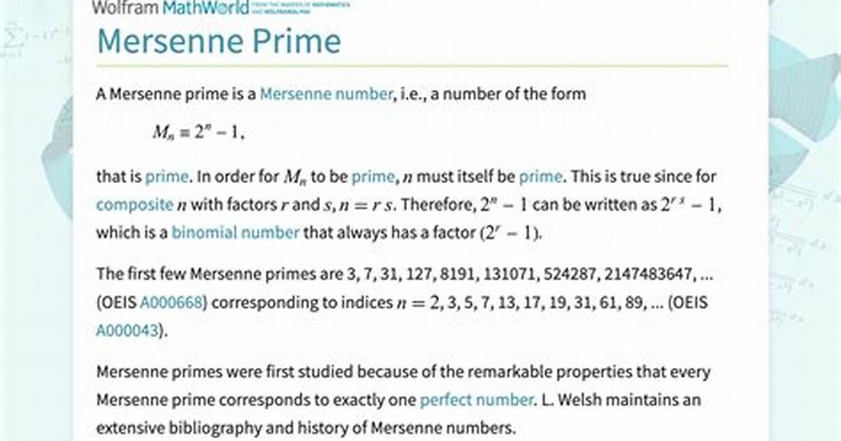 Mersenne Numbers: the Enigmatic World of Prime Numbers