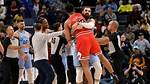 Nbas Aquaman: Grizzlies Steven Adams Manhandles Tony Bradley; Drags Away from Fight With