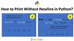 Python Print Without Newline a Step By