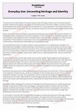 Unraveling Cultural Heritage and Identity