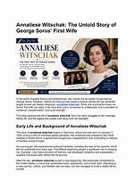 Unveiling the Extraordinary Life of Annaliese Witschak: George Soros's First Wife